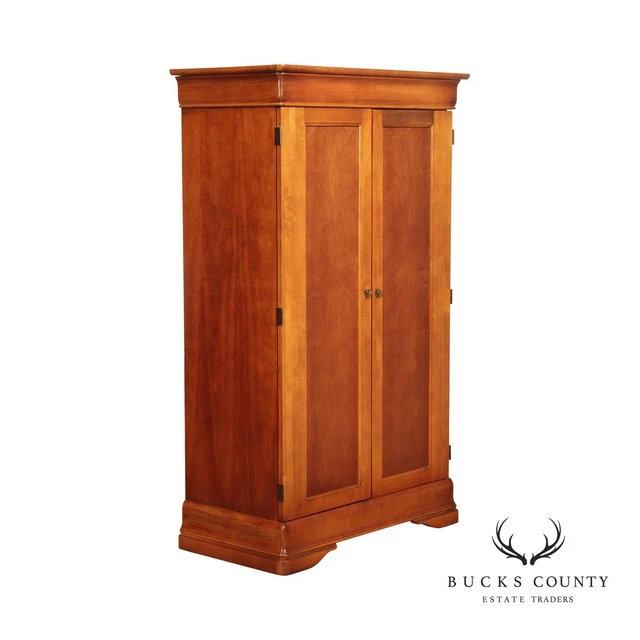 Hooker Furniture French Louis Philippe Style Two-Door Cherry Wardrobe Armoire Hooker Furniture French Louis Philippe Style Two-Door Cherry Wardrobe Armoire