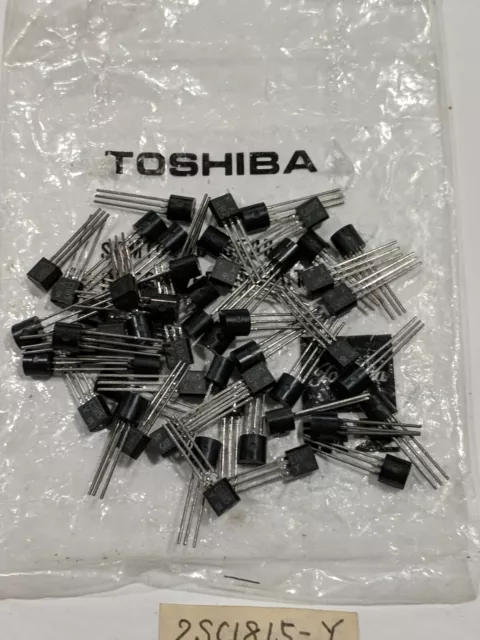 50pcs 2SC1815-Y TOSHIBA TO92 NPN Transistor 150mA 0.4W 60V- NOS