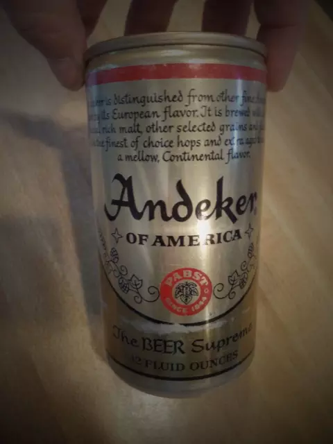 Andeker Of America 12 Oz Aluminum Beer Can Pabst Brewing, Milwaukee & More