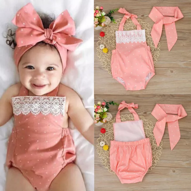 Toddler Newborn Baby Girls Romper Jumpsuit Bodysuit Infant Clothes Outfits Set