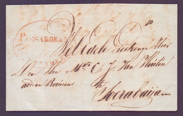 PASSAROEANG Ongefrankeerd - Faltbrief 1852 nach Surabaya niederl. Kolonien (896)