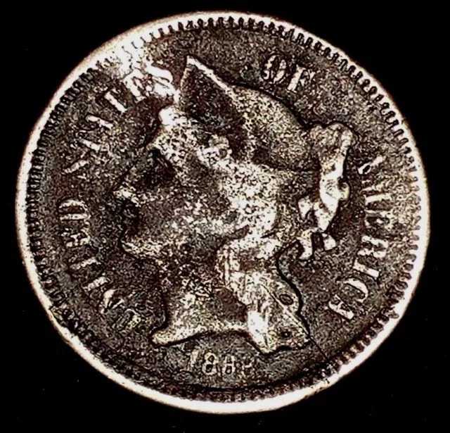 1868-P 3C Three Cent Nickel  aol