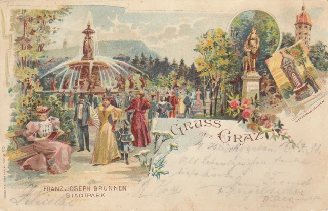 Gruss aus Graz AK 1898 Litho Steiermark Austria Österreich 2104247