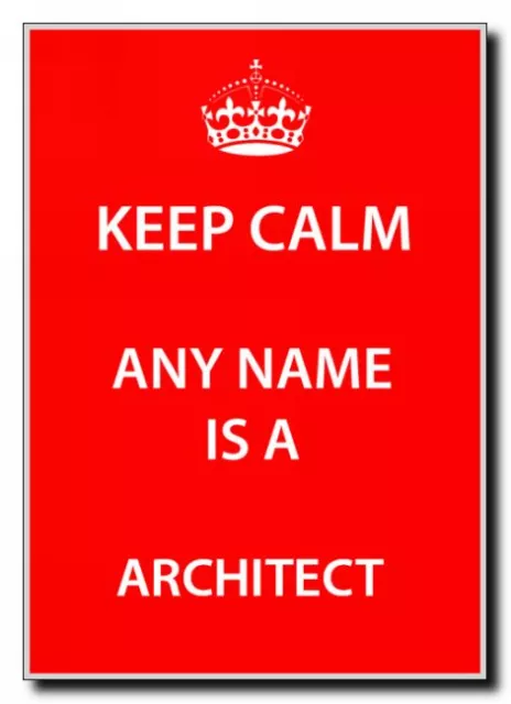 Architect Personalised Keep Calm Jumbo Magnet