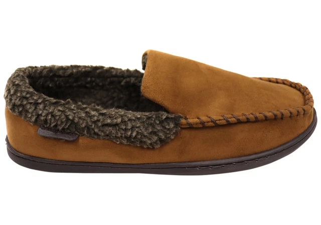 Dearfoams men's microfiber suede clog with hotsell whipstitch slipper