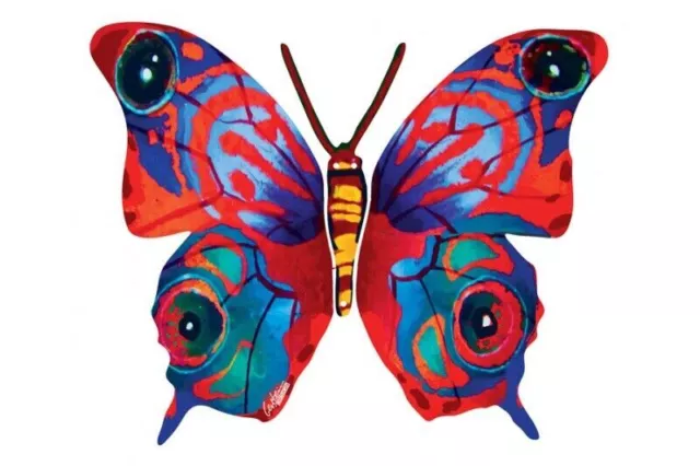 David Gerstein Scultura da parete moderna in acciaio Pop Art Butterfly Mira...