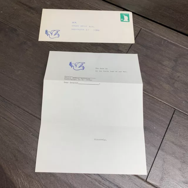 Antique 1968 Letter blank and envelope stamped unused to senate office building