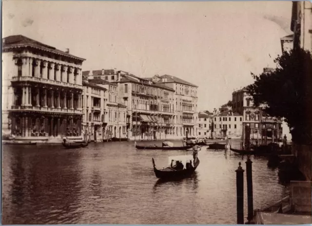 Italie, Venise, Vue du Grand Canal, Vintage print, circa 1880 Tirage vintage lég