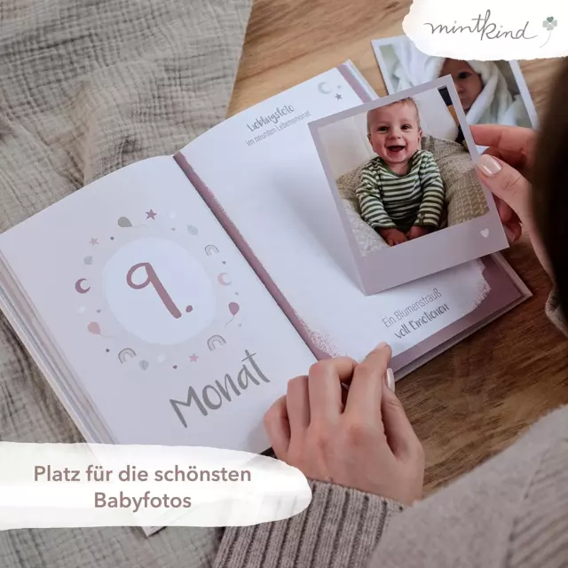 Mintkind® Babyalbum "Dein Erstes Lebensjahr" A5 Natur | Baby Fotoalbum Zum Selbs 3