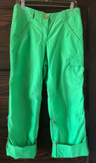 Women's Land's End Green Cargo Pants Size 6 roll up vented knees