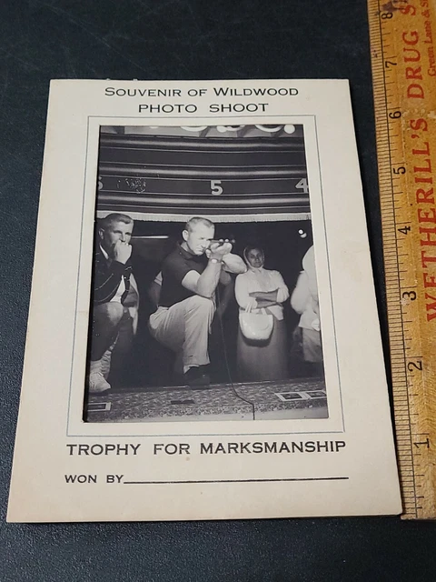 Vintage Early Wildwood New Jersey Marksmanship Shooting Game Souvenir Photograph