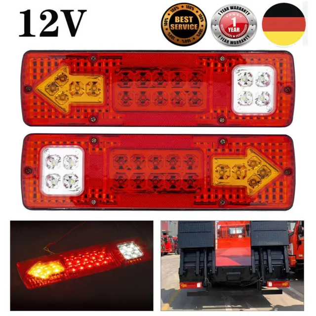 2X LED Rücklicht Rückleuchten PKW-Anhänger Wohnwagen Leuchte Blinklicht 12V DE