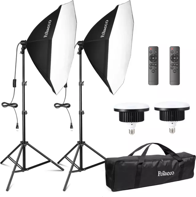 Softbox LED Set Luci per Studio Fotografico Softbox Octagon Con 150W E27 Lampadi