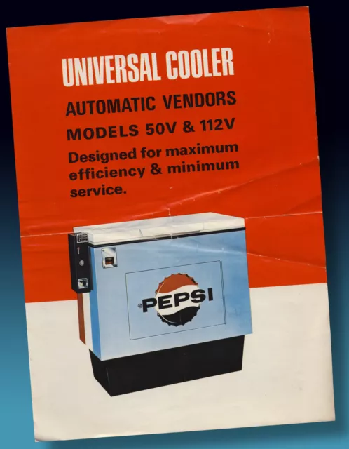 Pepsi Cola | Universal Cooler Altes Werbe Prospekt 1965 > Seltenst > 4 Seiten !