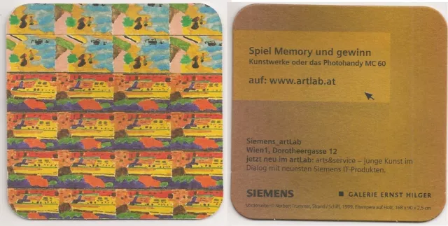 Siemens artlab, Wien - alter Bierdeckel "Spiel Memory - Norbert Trummer"