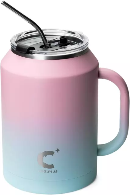 Tumbler with Handle 50 Oz Mug, Large Stainless Steel Travel Insulated