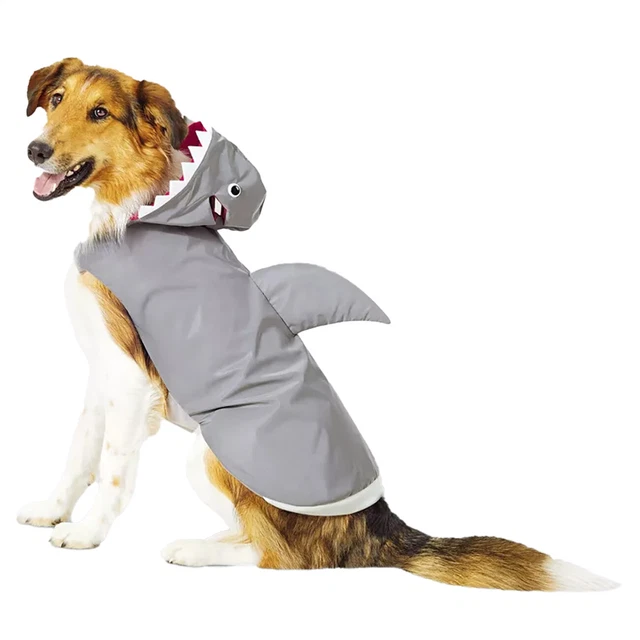 Hyde & EEK! Boutique Reflective Shark Hoodie Dog and Cat Costume, Medium