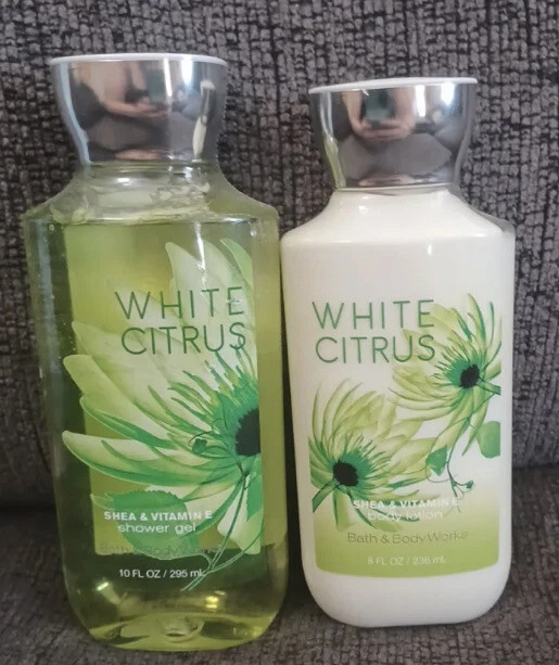 Bath & Body Works, Signature Collection, cítricos blancos, conjunto de 2, gel y loción