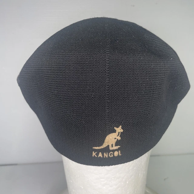 KANGOL BLACK FLAT CAP TROPIC 504 news boy MEDIUM CA01474