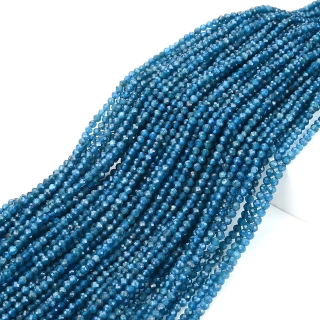 AAA Natural Neon Apatite Faceted Round 3MM Gemstone Beads Pour la... 2