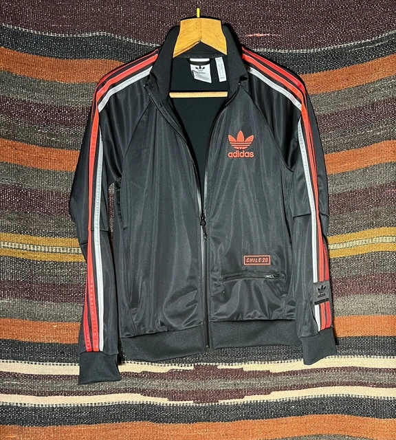 Felpa Giacca Adidas Chile 20 Taglia XS Nero/Rosso Uomo Men Sport TrackJacket