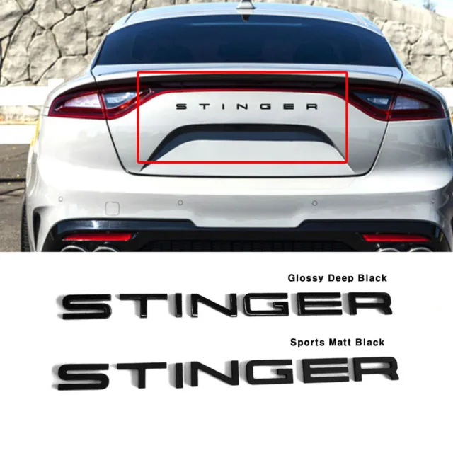 Stinger Wide Lettering Rear Emblem Black Color 2 types for KIA Stinger 2018-2023