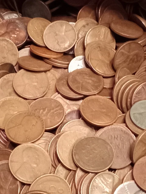 Lincoln wheat cent lot 24+ LBS pennies from old house Wheat Penny Vintage coins 19