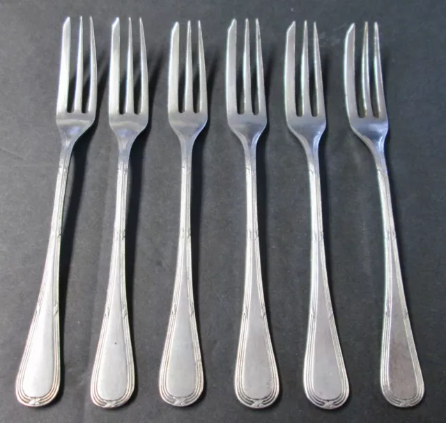 Unknown Pattern 6 Hors d'oeuvre or Strawberry Forks European Silverplate Elegant