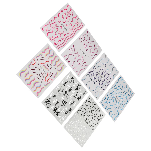 Autocollants Pour Ongles Flamme Autocollant Nail Art 7 Feuilles Pour Manucure