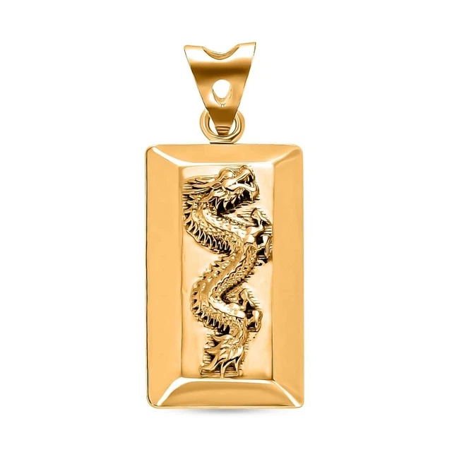 20K Yellow Gold Dragon Bar Pendant 1.90 Grams | Birthday Gift For Her