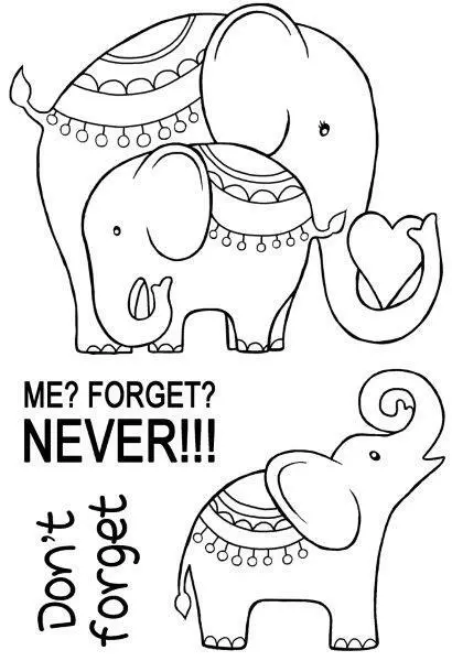 Woodware Elephant Love Mother Baby Belated Birthday Clear Stamp Set Card Making