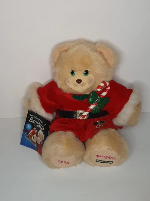 Vintage Fisher Price Berrykris Plush Bear Merry Christmas 1999 Briarberry Santa