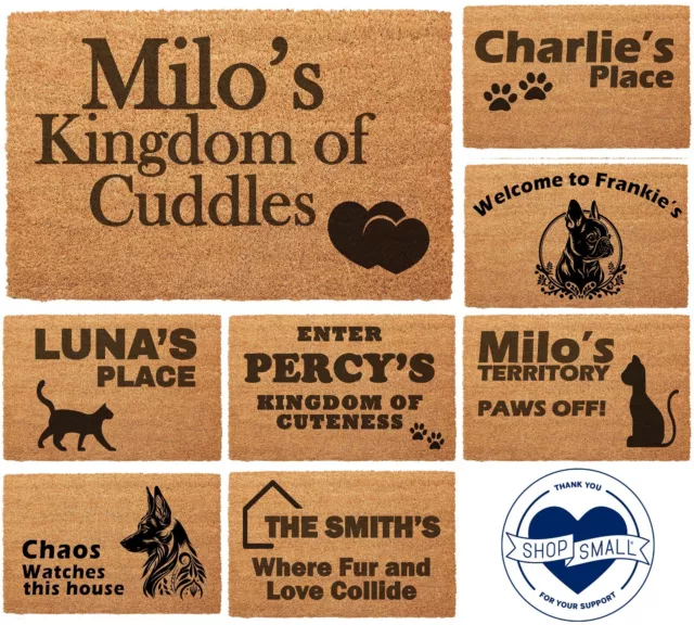Personalised Door Mat For Pet Parents Great Gift For Dog Cat Lovers Custom Print