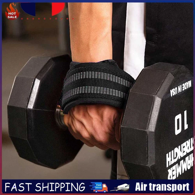 Figure 8 DeadLift Wrist Strap Antiskid for Bodybuilding Equipment (M Black) ~