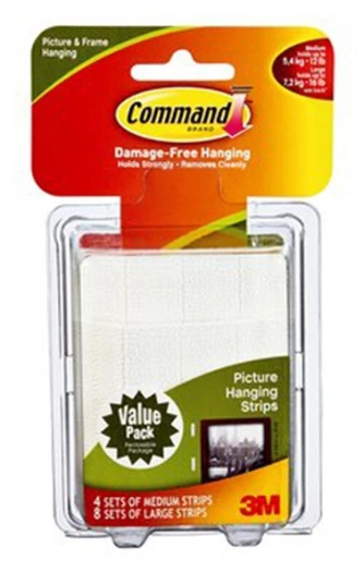 Tiras colgantes de 2 espuma Command White (paquete de 4)