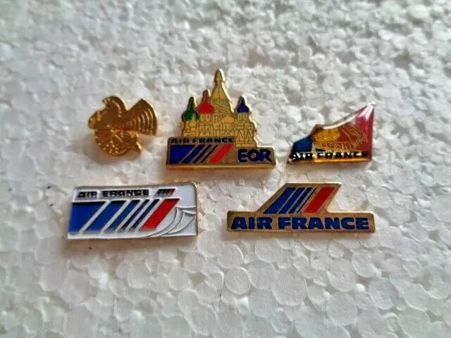 Job lot of 5 Air France airline unusual rare metal lapel pins