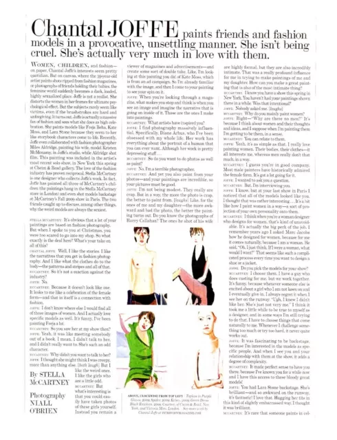 Roll12 Magazine Article & Pictures : Chantal Joffe