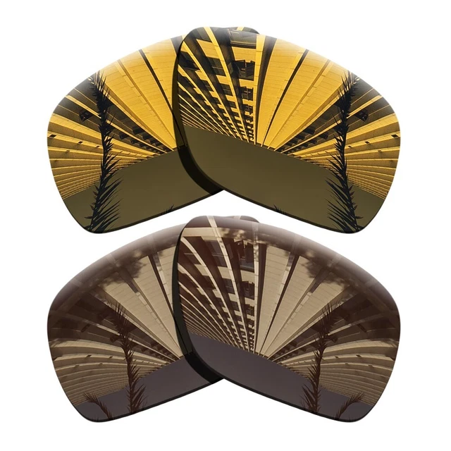 2 Pairs Polarized Lenses Replacement For-Oakley Dispatch 1-Copper+Bronze Brown