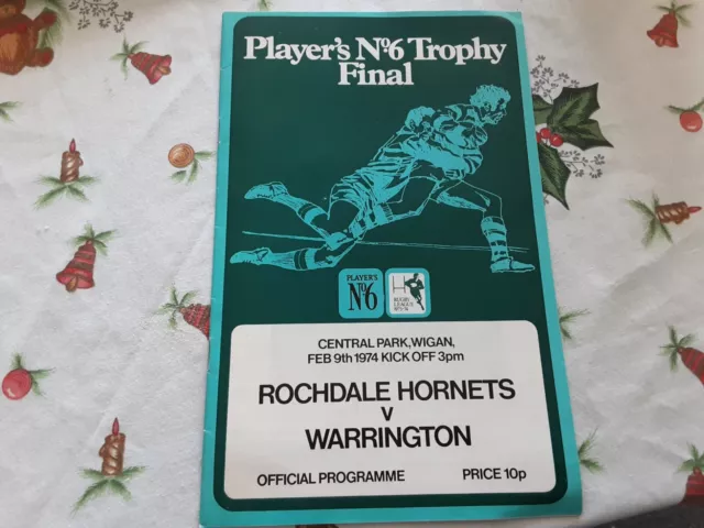 Rochdale Hornets v Warrington 1974 Players No. 6 Trophy Final (env10)