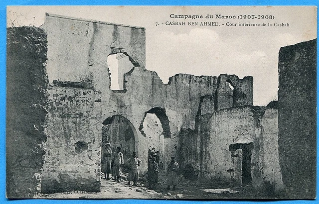 CPA : Campagne du Maroc - Casbah Ben Ahmed - Cour intérieur de la Casbah