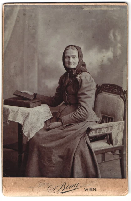 Fotografie Sigmund Bing, Wien, Goldschmidgasse 4, Portrait ältere Dame in hübsc