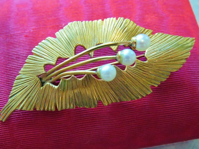 Broche Ancienne Plaquée Or - Estampillée "Murat", Motif Colombe - État Très Bon - Vintage