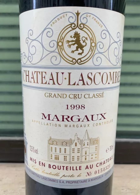 Caisse de 11 bouteilles de Château Lascombes 1998 Margaux 2ème Grand Cru Classé