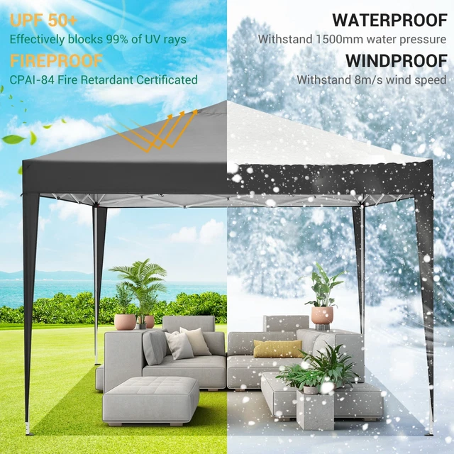 Pavillon 3x3M Faltpavillon Wasserdicht UV Pop Up Partyzelt Gartenzelt  Festzelt