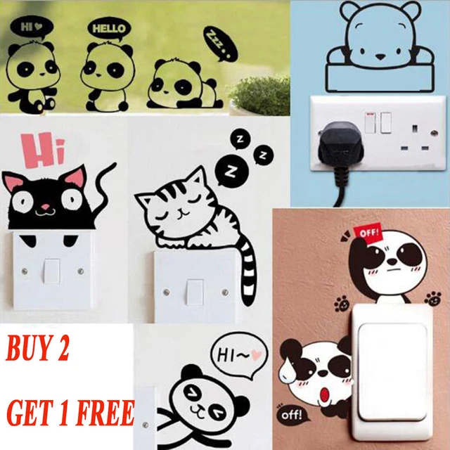 Removable Funny Cat Switch Sticker Art Decal Wall Poster Vinyl Home Decor USA F