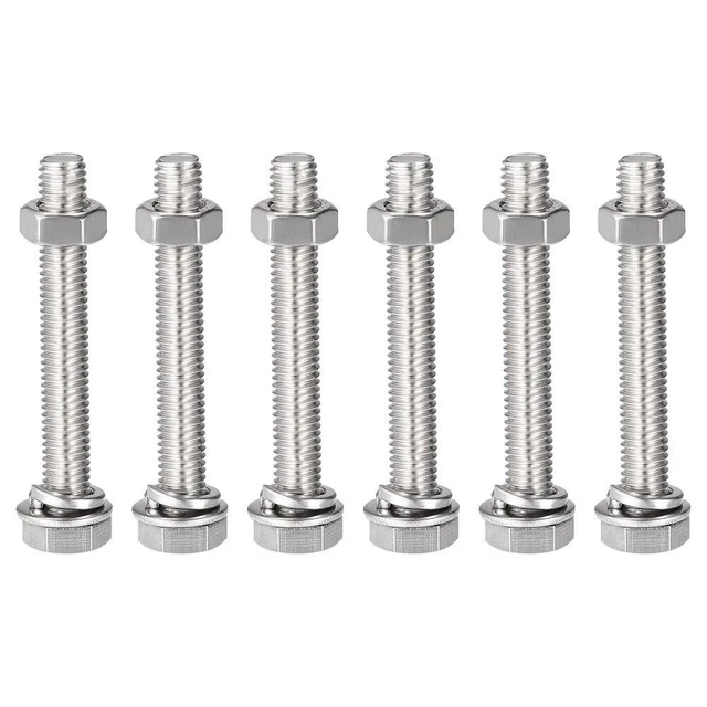 Bullone Testa Esagonale M8x1.25 X 90mm Filettatura Piena - Grado 10.9 Zincato - Rivercity Fastener - Foto 2