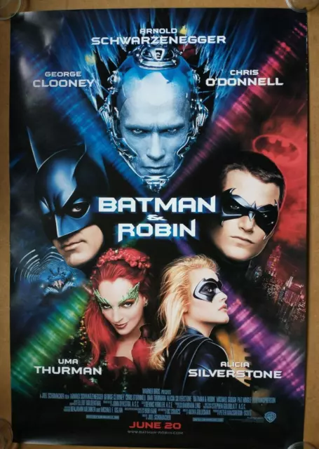 BATMAN & ROBIN ADVANCE US Rolled 1 Sheet Film Poster Arnold Schwarzenegger 1997