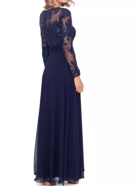 Xscape Sheer Illusion Beaded A Line Gown 14B 1475 2