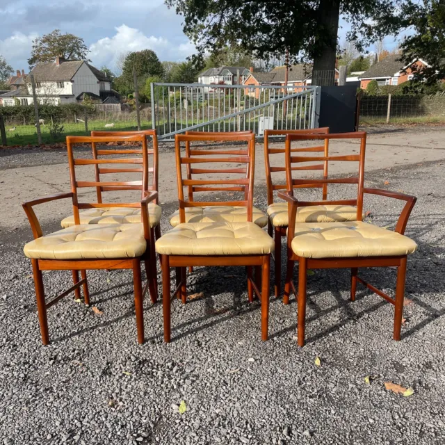 Mcintosh Dining Chairs Set of 6 Vintage Mid-Century Modern Teak Re-Upholstery