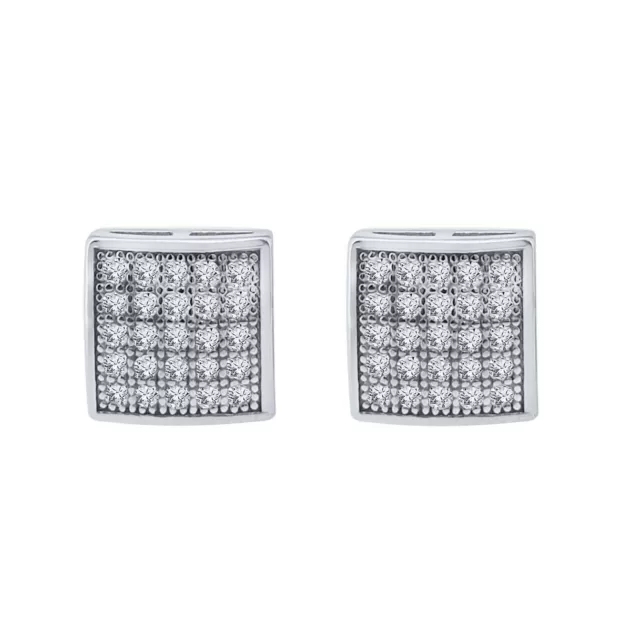 0.35 Carat Round Diamond 925 Sterling Silver Daily Wear Stud Earrings